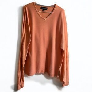 Kenneth Roberts Platinum Silk Blend V-Neck Sweater Men’s L fits WomensL–XL Relax